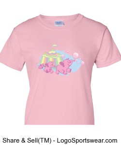 Inaugural Pink Elephants on Parade 5K Gildan Cotton Ladies T-shirt Design Zoom